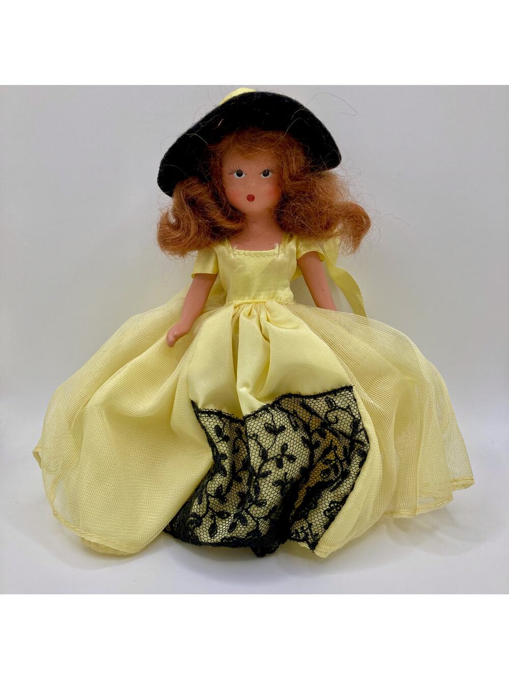 Vintage 40s Nancy Ann Storybook Doll 6.5" Sweet October Maiden #196 Bisque w/Box